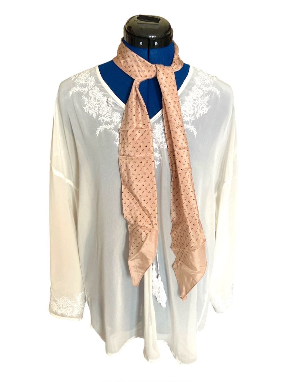 Vintage Echo Pure Silk Skinny Scarf